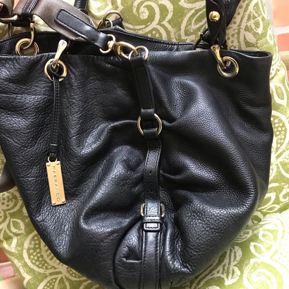 Rabeanco black leather (real) handbag - Picture 6 of 8